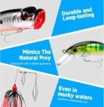 PLUSINNO Fishing Lures Fishing Tackle Box Fishing Bait Gifts for Men, Bass, Trout Fishing Accessories Kit for Saltwater & Freshwater Fishing Gear Including Topwater Lures, Hooks, Spinnerbaits - Image 7