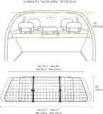 Amazon Basics Adjustable Dog Car Barrier 59.72 x 5.20 x 16.46 Inch, Black - Image 6