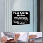 2 Pack Food Allergy Notice Sign 10×7 Inches Caution Warning Sticker Self Adhesive Waterproof Weatherproof Placard for Restaurants Cafe Bar - Image 9