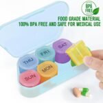 NatureTouch Weekly Pill Organizer, BPA Free Medicine Organizer Rainbow 9 Day Pill Box, Daily Portable Pill Conatainer for Pills/Vitamin/Fish Oil/Supplements [Lastest Version],Blue - Image 4