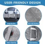 Dog Car Seat Cover for Pets, 100% Waterproof Seat Cover Hammock, 900D Heavy Duty Scratch Proof Nonslip Back Seat Covers for Cars Trucks and SUVs with Mesh Window,Storage Pocket, Gray - Image 8