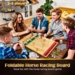 Horse Racing Game, Large Solid Wood Horse Games, Horse Race Board Game with 11 Metal Race Horses, Two Dice and Two Boxes of Cards, Board Games for Adults Suitable for Birthday Parties. - Image 8