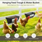 4 Pack Goat Feeders Hanging, Chicken Feeder, with Clips Hanging Fence Feeders, 4.5 Quart Feed Buckets for Horses, Duck Feeder, Chicken Water Feeder, Poultry Feeding Trough - Image 3