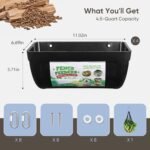 4 Pack Goat Feeders Hanging, Chicken Feeder, with Clips Hanging Fence Feeders, 4.5 Quart Feed Buckets for Horses, Duck Feeder, Chicken Water Feeder, Poultry Feeding Trough - Image 8