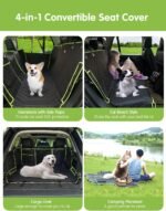nzonpet 4-in-1 Dog Car Seat Cover, 100% Waterproof Scratchproof Dog Hammock with Big Mesh Window, Durable Nonslip Dog Seat Cover, Pets Dog Back Seat Cover Protector for Cars Trucks SUVs - Image 6