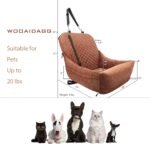 Dog Car Seat,Car Dog Seat for Small Dogs,Dog Booster Car Seat with Seatbelt,Washable Dog Car Travel Bed Easy to Assemble,Comfy Pet Car Seat,Clip-On Safety Leash and Storage Pocket (Brown) - Image 3