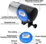 USB Charging Automatic Fish Feeder, Auto Fish Food Feeder Timer Dispenser for Aquarium or Small Fish Turtle Tank, Auto Feeding on Vacation or Holidays,Black - Image 3