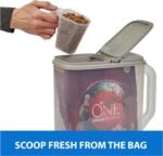 Buddeez Pet Food Storage Container - 8 Quart Capacity Dog / Cat Food & Bird Seed Container with Durable EZ Grip Handle, Flip Gray Lid (includes 1 Cup Clear Scoop) - Image 5