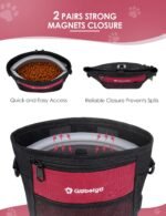 Gobeigo Dog Treat Pouch with Silicone Snack Bag, Front Pocket fits All Phones, 4 Cup Treat Bag with Training Clicker, Upgrade Stronger Magnetic Closure, 3 Ways to Wear Walking Fanny Pack (Red) - Image 4