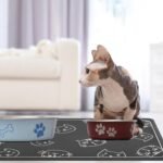WLLHYF Cat Food Mat for Pet, Non-Slip Pet Feeding Mats 19.69 x 11.8 inches Waterproof Cat Bowl Mat Absorbent Protect Floors Cat Accessories Pet Supplies for Food and Water - Image 7