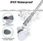 AQQA 8-in-1 Aquarium Cleaning Kit Electric Spin Scrubber Glass Cleaner Cordless Rechargeable IPX9 Waterproof Handheld Fish Tank Cleaning Brush Algae Scrapers Cleaning Tools - Image 8