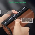 Pill Organizer Weekly, 2 Times a Day for 7-Day Leather Medicine Box Travel Container Vitamin Am Pm Pill Case, Twice Daily Privacy Pill Holder, Modern and Portable Pillbox (Black and Brown) - Image 4