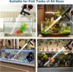 Aquarium Gravel Cleaner, Fish Tank Cleaner Kit with Dual Vacuum Tubes, Quick Water Changer Tools with Water Hose Controller Clamp for Water Changing Sand Washing - Image 3