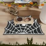 Halloween Pet Mat for Food and Water, Pet Feeding Mat for Dog Cat Bowl Absorbent Anti-Stain Non-Slip Quick Dry Easy Clean Floor Placemat, Pets Accessories Indoor (Spider Web) - Image 7