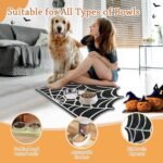 Halloween Pet Mat for Food and Water, Pet Feeding Mat for Dog Cat Bowl Absorbent Anti-Stain Non-Slip Quick Dry Easy Clean Floor Placemat, Pets Accessories Indoor (Spider Web) - Image 8