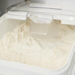 Rubbermaid Commercial Products ProSave Shelf-Storage Ingredient Bin With Scoop, 600-Cup capacity, Plastic, White, Sliding Lid, Container with Wheels for Kitchen/Restaurant Food Organization - Image 5