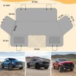 Palopalo Back Seat Extender for Dogs Truck - Hard Bottom Dog Seat Cover Back Seat Supports 300lbs, Waterproof Dog Hammock with Mesh Window, Pet Truck Accessories for F150 / RAM 1500/ Tundra - Image 3