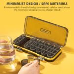 Weekly Pill Organizer/ Dispensers, 3 Times A Day, 7 Day Large Compartments Travel Pill Container/ Box, Moisture-Proof Medicine Case for Fish Oil Vitamins Pills (Transparent Black) - Image 3