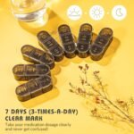 Weekly Pill Organizer/ Dispensers, 3 Times A Day, 7 Day Large Compartments Travel Pill Container/ Box, Moisture-Proof Medicine Case for Fish Oil Vitamins Pills (Transparent Black) - Image 5