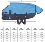 Mini Horse/Pony/Foal/Miniature Size 36"-51" Lightweight Waterproof & Breathable 1200 Denier Turnout Blanket with No Filling Peacockblue 36" - Image 8