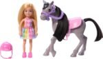 Barbie Chelsea Doll & Toy Horse Set, Includes Helmet Accessory & Saddle, Doll Bends at Knees to “Ride” Gray Pony - Image 6