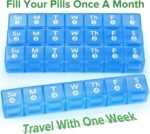 Large Monthly Pill Organizer, 28 Day Pill Box 1 Time a Day, 4 Weeks a Month Pill Case Container,Travel Friendly Medicine Organizer for Vitamins, Fish Oils, Supplements - Image 3