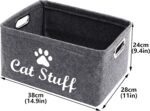 Geyecete Cat Apparel & Accessories/Cat Toys/Pet Supplies Storage Basket/Bin with Handles, Collapsible & Convenient Storage Solution for Office, Bedroom, Closet, Toys, Laundry(Grey) - Image 8