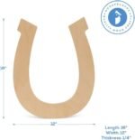 Wood Horseshoe Cutout, 16 Inches, Pack of 1, Use as Horse Birthday Party Supplies or Rustic Farmhouse Décor, by Woodpeckers - Image 3