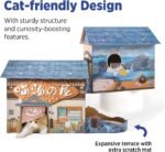 Cat Beds for Indoor Cats, Cardboard Cat House with Scratchers, Onsen Hotel, Large Sturdy Cat Furniture Condo Cave Tent, Easy to Assemble Pet Toys Accessories Stuffs, Bunny Small Animals - Image 6
