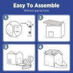 Cat Beds for Indoor Cats, Cardboard Cat House with Scratchers, Onsen Hotel, Large Sturdy Cat Furniture Condo Cave Tent, Easy to Assemble Pet Toys Accessories Stuffs, Bunny Small Animals - Image 8