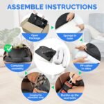 Large Dog Car Seat for 100lbs Dog Bed Car Seat Fully Detachable Washable Extra Large Dog Car Back Seat Pet Travel Safety with Storage Pocket Black - Image 6