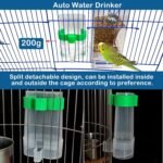No Mess Bird Feeder Pack of 4 Automatic Parrot Water Dispenser Acrylic Adjustable Parakeet Seed Food Container Cage Accessories Drinker for Lovebirds Finches Budgies Canaries - Image 6