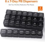 Lifewit Monthly Pill Organizer, 28 Day Pill Box, 4 Weeks One Month Pill Cases, Large Compartments Medicine Organizer for Vitamins, Fish Oils, Supplements, 2 Pack - Image 3