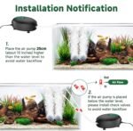 AQQA Aquarium Air Pump Whisper Aerator Pump Powerful Fish Tank Air Pump Dual Outlets Oxygen Pump Adjustable Airflow Bubblers with Air Stone Tubes Check Valves (8W for Up to 160Gal Tank) - Image 6