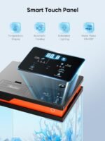 PONDON Smart Fish Tank 4 Gallon, Small Beta Fish Aquariums Startar Kit with Automatic Feeder, Glass Betta Tank with Filter and Light (4-Gal Black) - Image 5