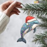 Dolphin Ornaments for Christmas Tree, Wooden Dolphin Christmas Ornament, Sea Animal Hanging Ornament, Dolphin Christmas Decor, Dolphin Lover Gifts for Christmas - Image 5