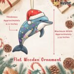 Dolphin Ornaments for Christmas Tree, Wooden Dolphin Christmas Ornament, Sea Animal Hanging Ornament, Dolphin Christmas Decor, Dolphin Lover Gifts for Christmas - Image 6