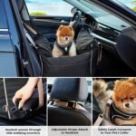 Dog Car Seat for Small Dogs - Waterproof Pet Booster Seat for Car with Clip-On Safety Leash, Soft Travel Carrier for Puppy up to 25 lbs, Memory Foam Filling and 2 Adjustable Buckles, Black - Image 3