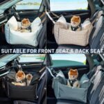 Dog Car Seat for Small Dogs - Waterproof Pet Booster Seat for Car with Clip-On Safety Leash, Soft Travel Carrier for Puppy up to 25 lbs, Memory Foam Filling and 2 Adjustable Buckles, Black - Image 5