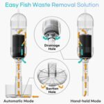 Aquarium Cleaner - No Grinding Fish Waste Remover with Automatic Suction Collector and Handheld Vacuum (Small_Water Depth of 7-10.6in) - Image 5