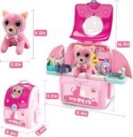 Pet Cat Carrier Backpack Toy, MAGIC4U 23PCS Pet Care Playset,Vet Clinic and Doctor Kit for Kids, Pet Veterinarian Medical Role Play Set for Boys and Girls Ages 3-6 Pink - Image 7