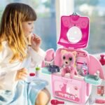 Pet Cat Carrier Backpack Toy, MAGIC4U 23PCS Pet Care Playset,Vet Clinic and Doctor Kit for Kids, Pet Veterinarian Medical Role Play Set for Boys and Girls Ages 3-6 Pink - Image 9
