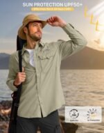 G Gradual Men's Sun Protection Fishing Shirt with Zipper Pockets Long Sleeve UPF 50+ UV Cooling Shirts for Men Hiking Travel - Image 4