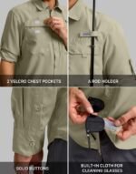 G Gradual Men's Sun Protection Fishing Shirt with Zipper Pockets Long Sleeve UPF 50+ UV Cooling Shirts for Men Hiking Travel - Image 6