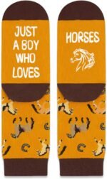HAPPYPOP Funny Horse Gifts for Boys - Brown Horse Gifts for Horse Lovers Equestrian Gifts, Horse Socks For Kids 7-9 Years Old - Image 5