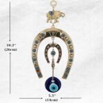 Turkish Silver Horse Shoe Blue Evil Eye Wall Hanging Ornament with Elephant - Turkish Nazar Bead Amulet – Home Protection and Good Luck Charm Gift in a Box - Image 3