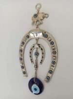 Turkish Silver Horse Shoe Blue Evil Eye Wall Hanging Ornament with Elephant - Turkish Nazar Bead Amulet – Home Protection and Good Luck Charm Gift in a Box - Image 5