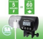 Automatic Fish Feeder, Easy Setup Auto Fish Food Dispenser with USB Cable, Timed Feeder for Aquarium, Small Fish Turtle Tank, Auto Feeding on Vacation or Holidays Black - Image 3