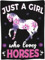 Horse Blanket Super Soft Cozy Warm Cute Horse Plush Throw Blanket Fuzzy Fleece Just A Girl Who Loves Horse Bedding Blanket Gifts for Kids Girls Boys Women 40"X50" - Image 3