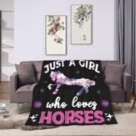 Horse Blanket Super Soft Cozy Warm Cute Horse Plush Throw Blanket Fuzzy Fleece Just A Girl Who Loves Horse Bedding Blanket Gifts for Kids Girls Boys Women 40"X50" - Image 4